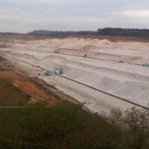 Blick ins Abbaugebiet der Quarzwerke Frechen