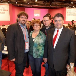 Guido van den Berg, Ute Meiers, Stephan Renner und Sigmar Gabriel