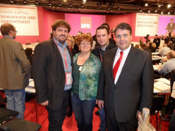 Guido van den Berg, Ute Meiers, Stephan Renner und Sigmar Gabriel