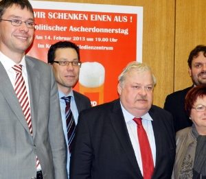 Florian Herpel, Dierk Timm, Guntram Schneider MdL, Marlies Stroschein, Guido van den Berg MdL.