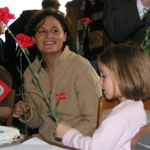 Evelyn Butz beim wahlhelfertreffen für Bernhard Hadel