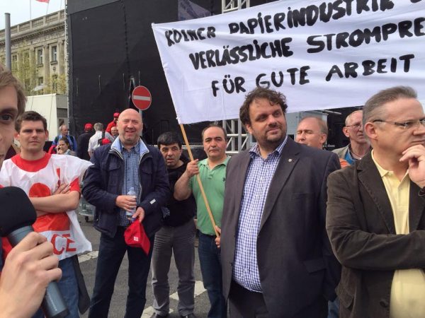 Guido van den Berg auf der IGBCE Demo in Berlin
