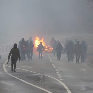 Brandbarrikaden im Hambacher Forst