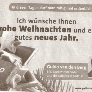 Anzeige in der Werbepost am 23.12.2009