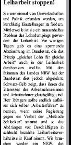 Anzeige Leiharbeit
