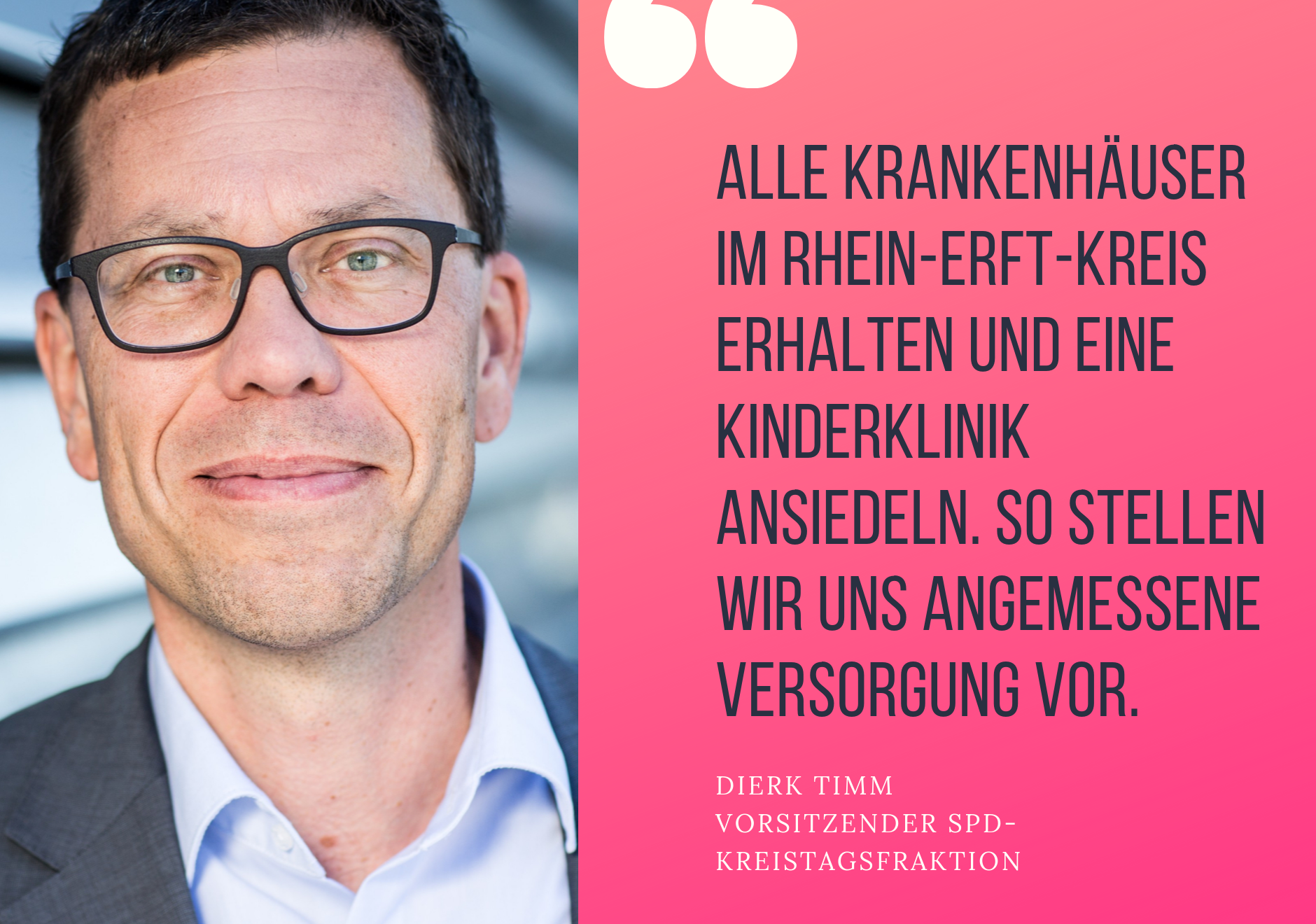 Dierk Timm: Krankenhäuser erhalten und Kinderklinik ansiedeln