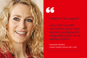Dagmar Andres: Angst vor der Jugend? CDU, FDP und AfD verhindern, dass auch bei der Landtagswahl ab 16 gewählt werden kann.