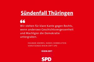 Textbild: Klare Kante gegen Rechts, dafür steht die SPD, sagen Dagmar Andres und Daniel Dobbelstein.