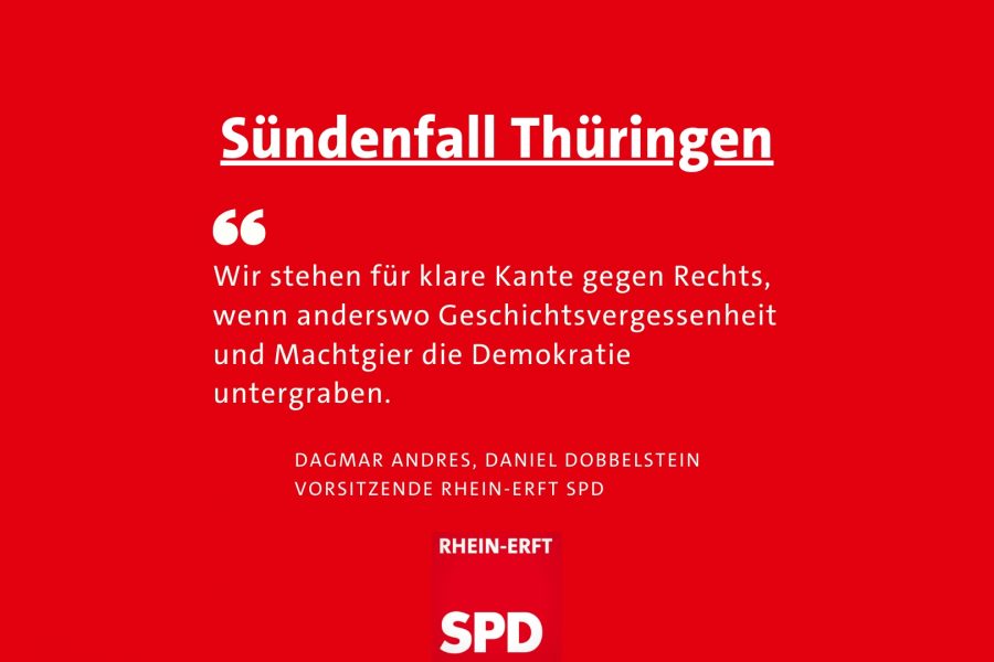 Textbild: Klare Kante gegen Rechts, dafür steht die SPD, sagen Dagmar Andres und Daniel Dobbelstein.