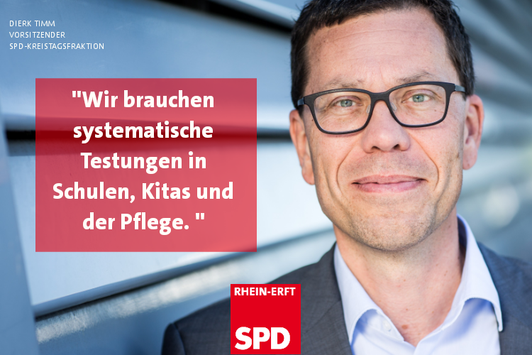 Dierk timm fordert regelmässige Testungen in Schulen, Pflege, etc.