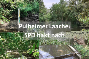 Verschiedene Fotos der mit wassergefüllten Laache